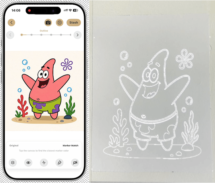 Start with the sketch: App + sketch projection GIF